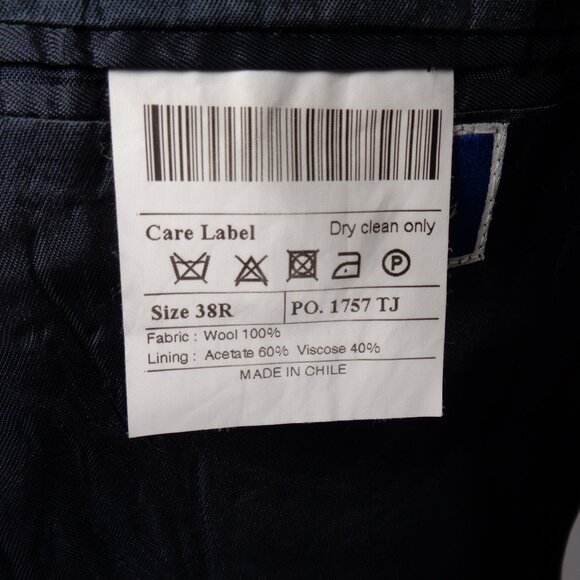 Tom James 100% Wool Midnight Blue Blazer 38R Gold Color Button - Picture 14 of 14